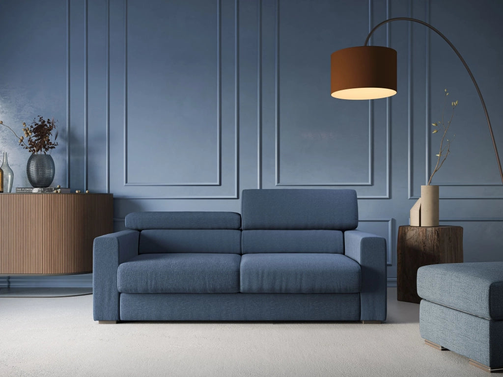 Dylan Divano con pouf estraibile 158 cm blu