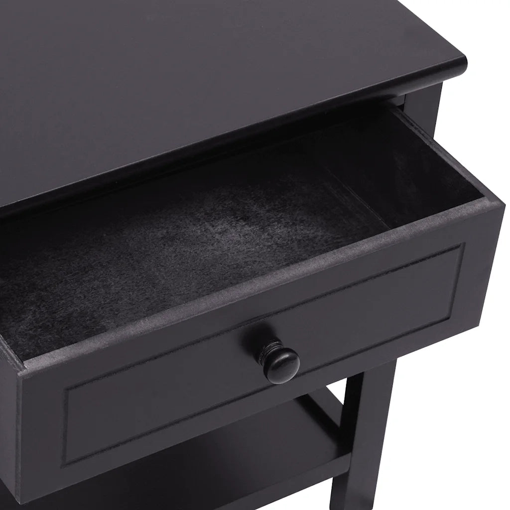Comodini 2 pz in Legno Neri 242873