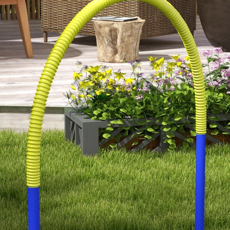 Set da agility per cani con 4 archi in ABS blu e borsa da trasporto per allenamento leggero 88 × 64 × 95 cm
