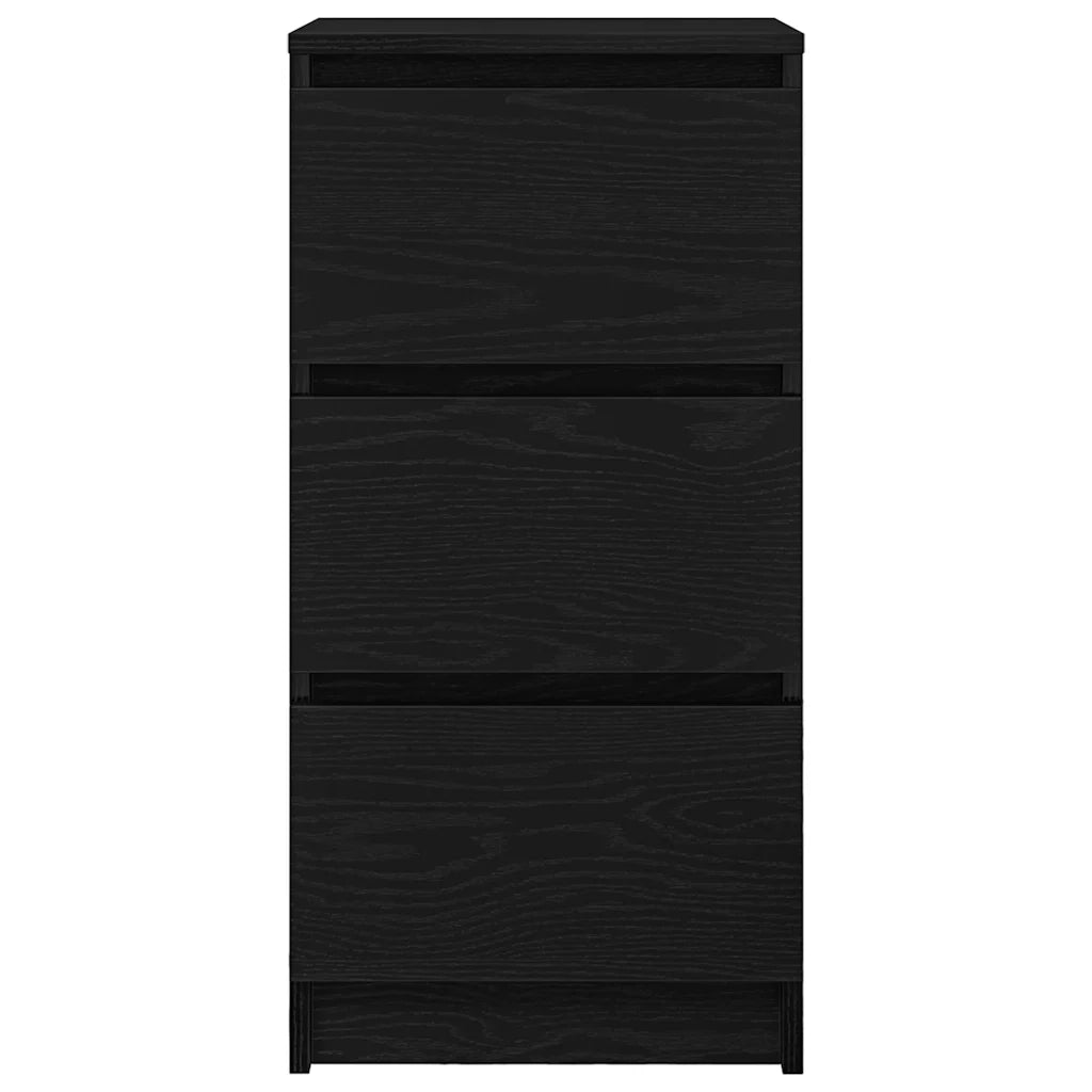 Credenza | Madia | Buffet da pranzo | Armadio da pranzo Rovere Nero 37,5x35x76 cm in Legno Multistrato