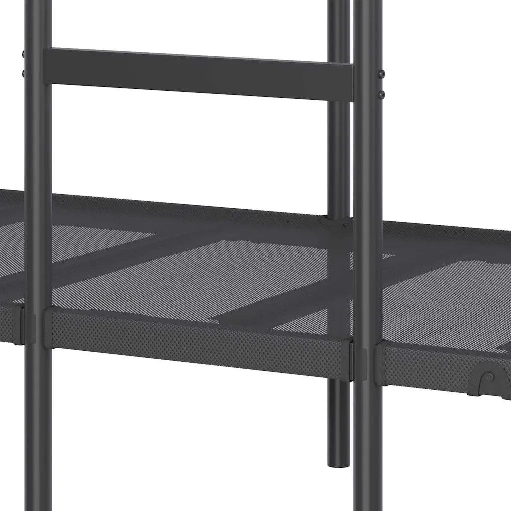 Letto singolo | Letto per adulti | Letto a Castello senza Materasso Nero 80x200 cm in Acciaio