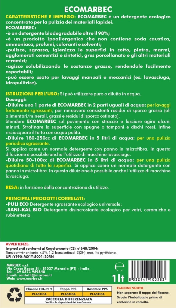 Detergente per pavimenti ECOMARBEC   1LTx6Pz