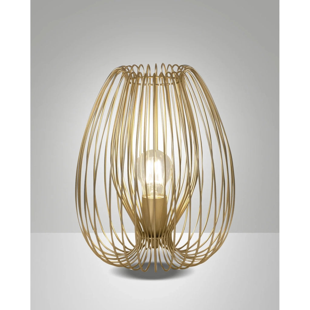 Lampada da Tavolo Oro Opaco Camp Fabas 1 Luce Dimmerabile Collezione CAMP