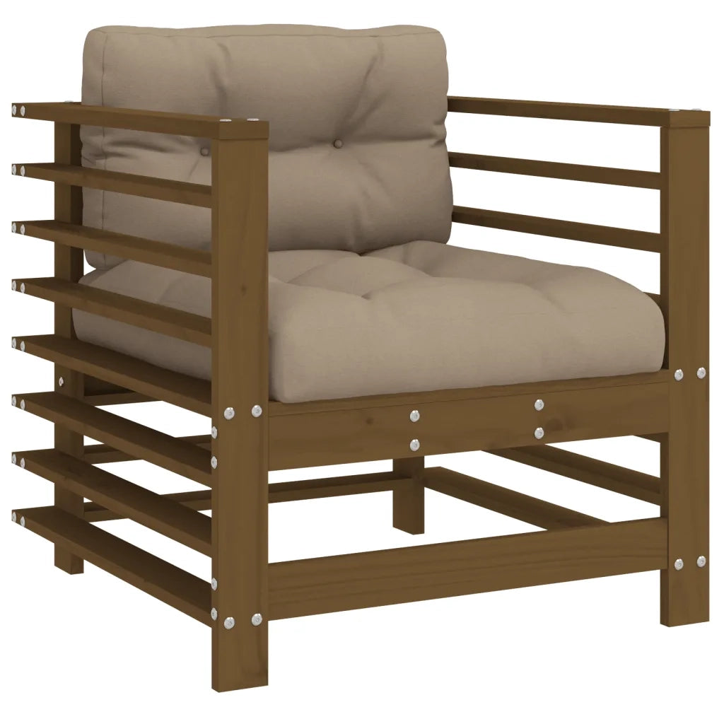 Sedie da Giardino con Cuscini 2pz Ambra Legno Massello di Pino