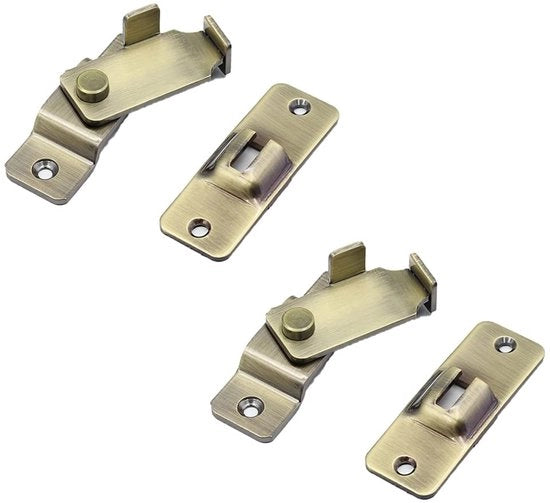 Haspello 90 gradi - Chiusura per porta/Slot per porta - 2 pezzi - Resistente agli urti/Resistente agli impatti - 80x28mm - Chiusura per porta