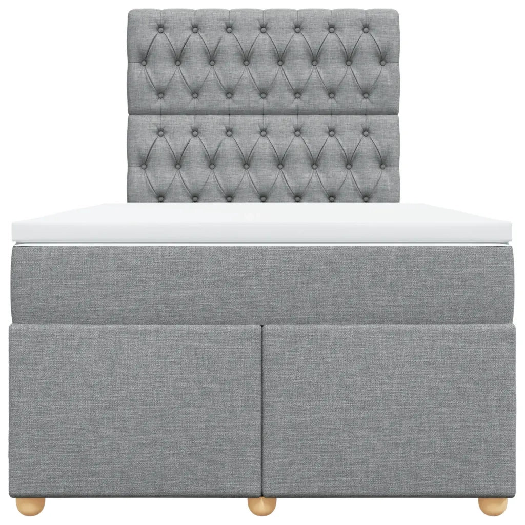 Giroletto a Molle con Materasso Grigio Chiaro 120x200cm Tessuto