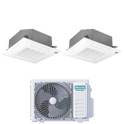 Climatizzatore Condizionatore Hisense Dual Split Inverter a Cassetta 9+9 con 2AMW35U4RGC R-32 Wi-Fi Optional 9000+9000 con Telecomando e Pannello Incluso