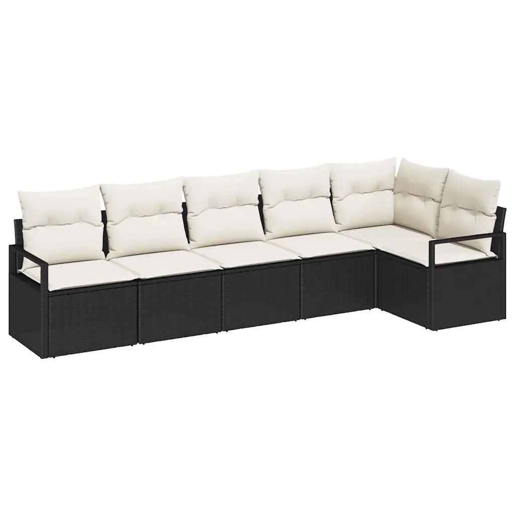 Set di divani 6 pcs Nero polyrattan 3346397