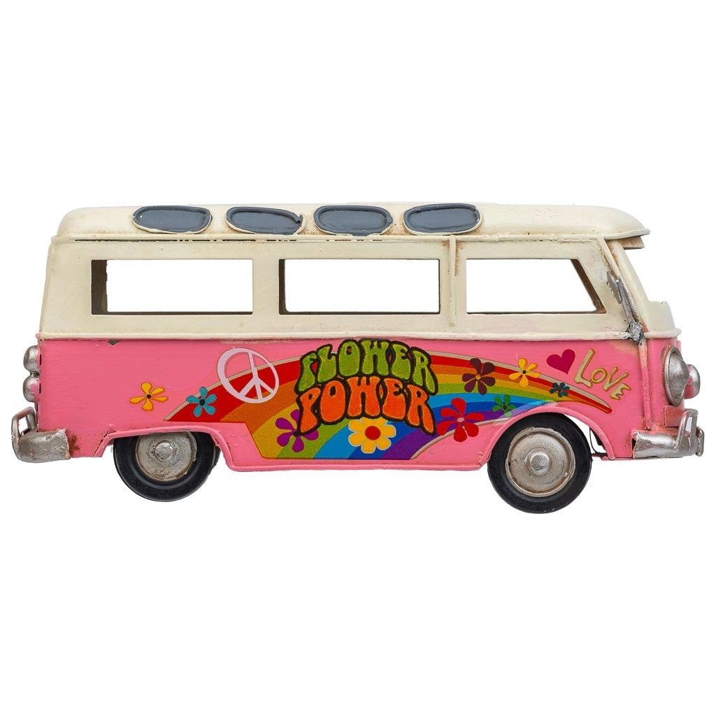 Autobus metallo rosa 17x7,5x7,5h