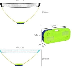 Set rete badminton e pallavolo ULEVR regolabile in altezza con borsa da trasporto, blu