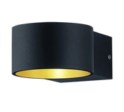 Applique Led Soffitto Interno Moderna 4W Nera Oro 10 cm Lacapo GD Trio