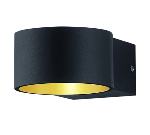 Applique Led Soffitto Interno Moderna 4W Nera Oro 10 cm Lacapo GD Trio