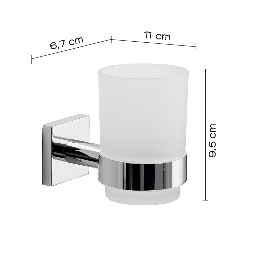 Set portaspazzolini e dosasapone da muro Gedy linea Fuji cromato