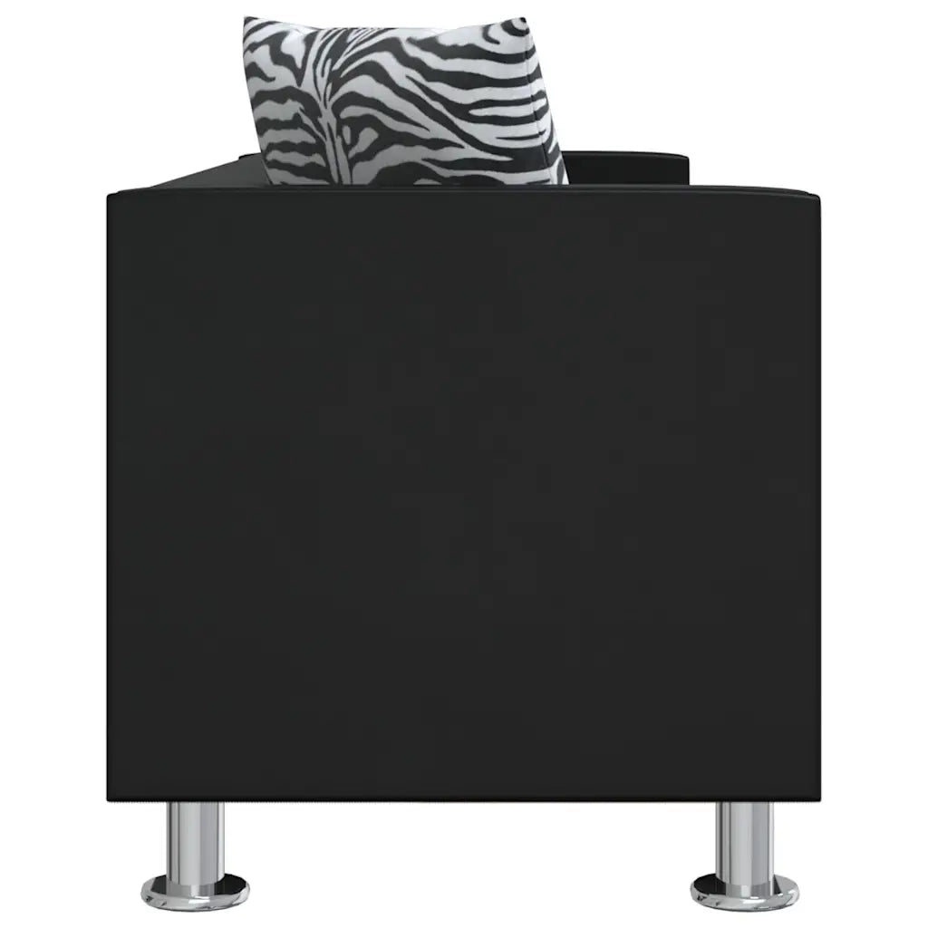 Divano a 3 Posti in Similpelle Nero 242208