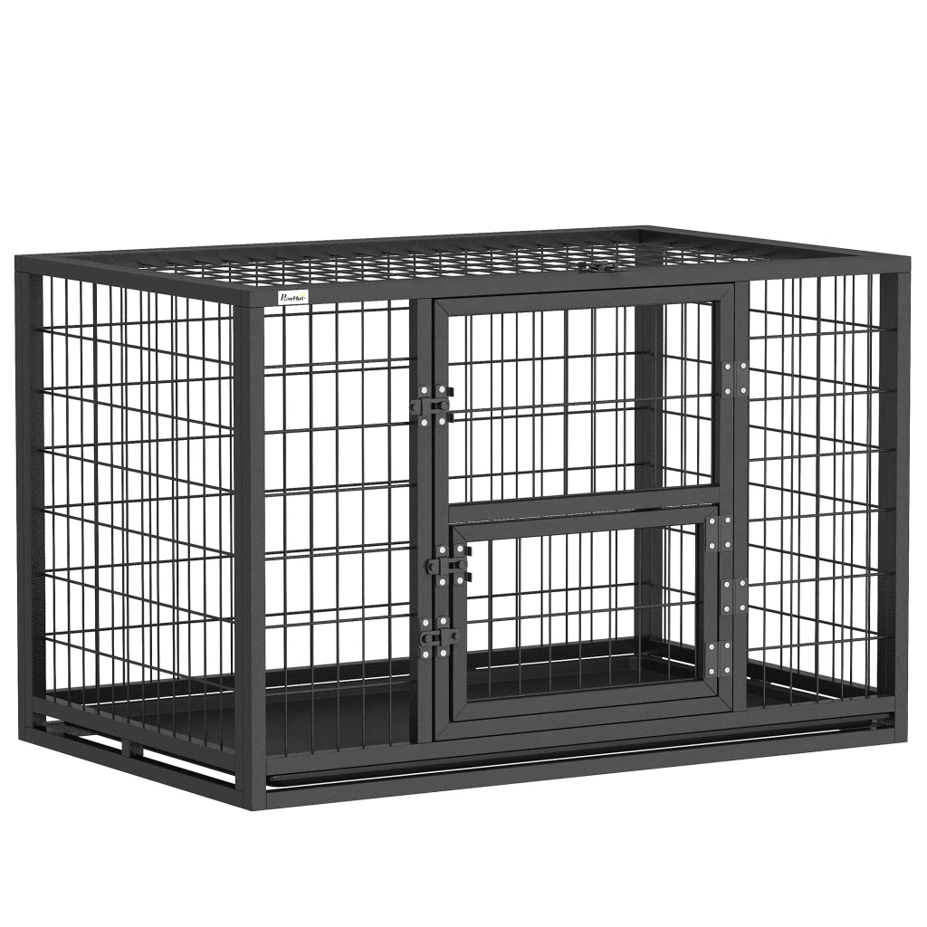 Gabbia per Cani Robusta, 94x60x64 cm, con Vassoio Rimovibile.