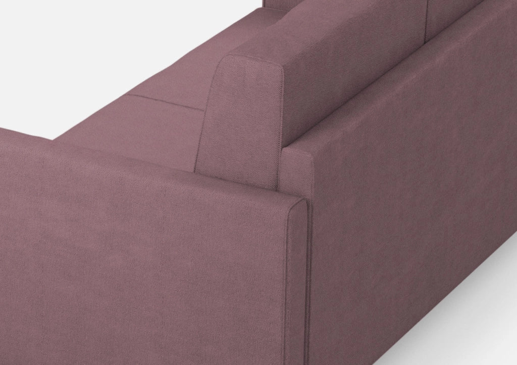 Divano Angolare 5 Posti 241x241x85 cm Karay in Tessuto Prugna