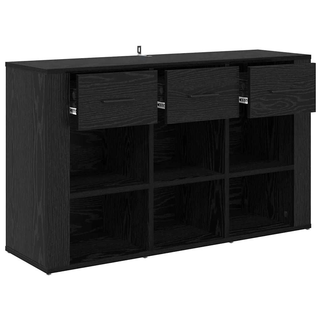 Credenza-Buffet-Armadio da cucina Rovere Nero 100 x 30 x 59,5 cm Legno multistrato