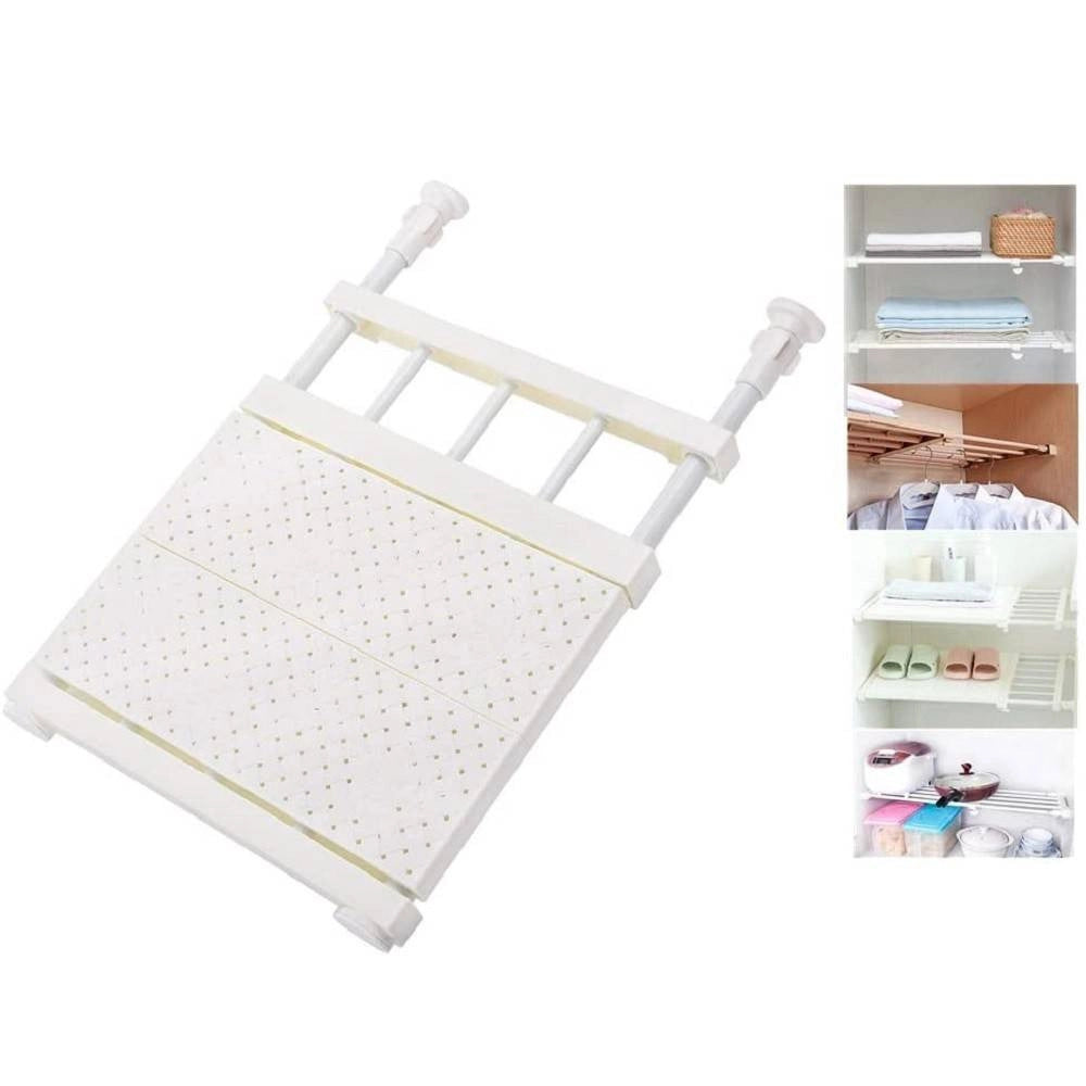 Trade Shop - Scaffale Telescopico Per Armadio Regolabile 42cm Allungabile Da 75-120cm Acciaio -