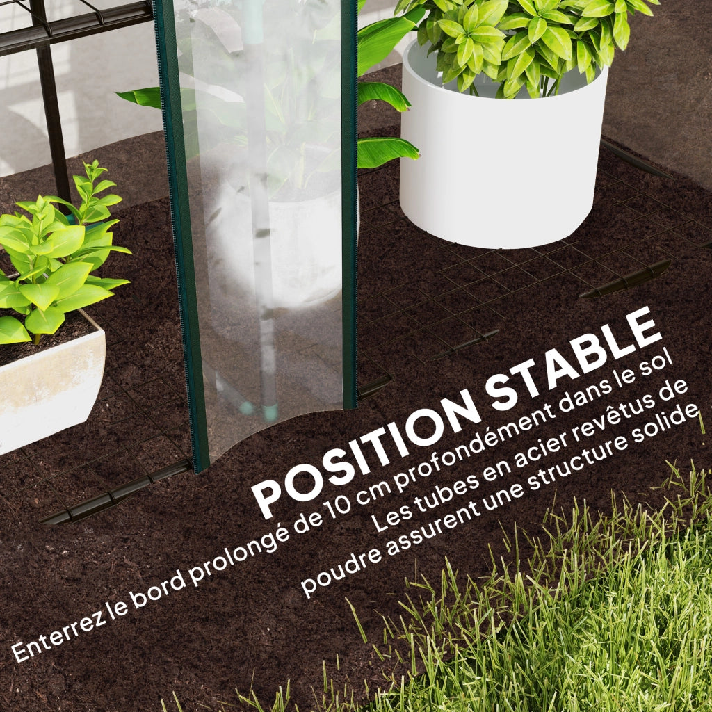 Serra da giardino e balcone con 3 ripiani 3 porte avvolgibili telo in PVC trasparente 215 x 46 x 151 cm per piante