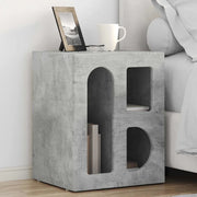 Comodino-Tavolino da notte Grigio cemento 40 x 35 x 50 cm Legno multistrato
