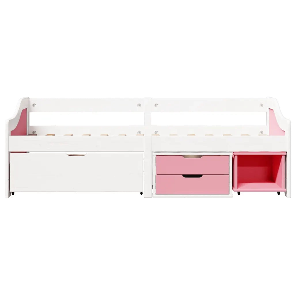 Dormeuse 3 Cassetti senza Materasso Bianco&Rosa 90x200 cm IRUN 3314685