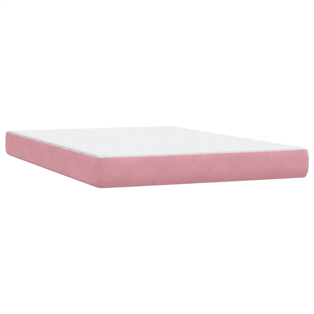 Giroletto a Molle con Materasso Rosa 160x210 cm in Velluto 3316508