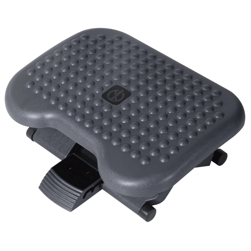 Poggiapiedi da Ufficio Regolabile in Altezza in Plastica Grigio Scuro 46x35 cm