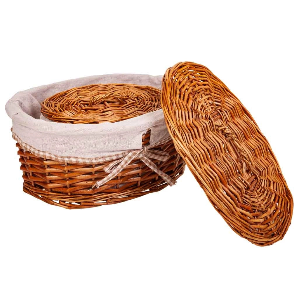 Set di 2 scatole in vimini marrone