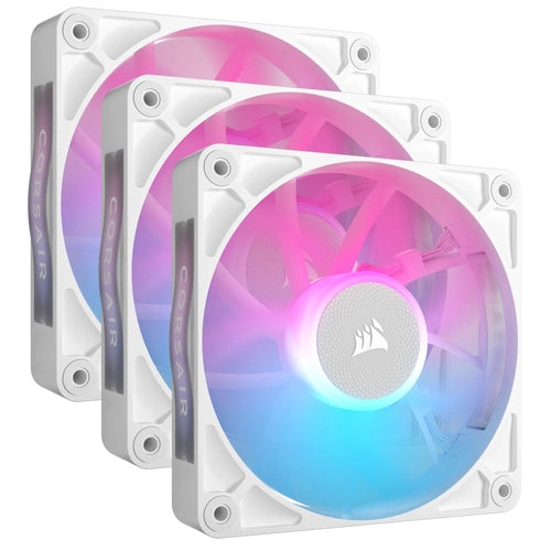 Corsair starter kit tre ventole pwm da 120 mm icue link rx120 rgb, bianco - CO-9051022-WW
