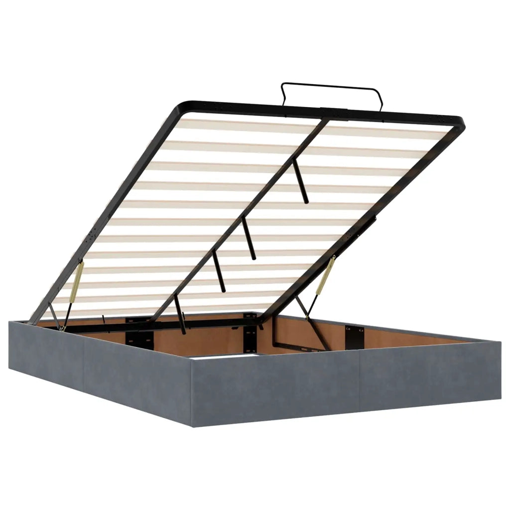 Letto Ottomano con Materasso e LED Grigio Scuro 140 x 190 cm 3458302