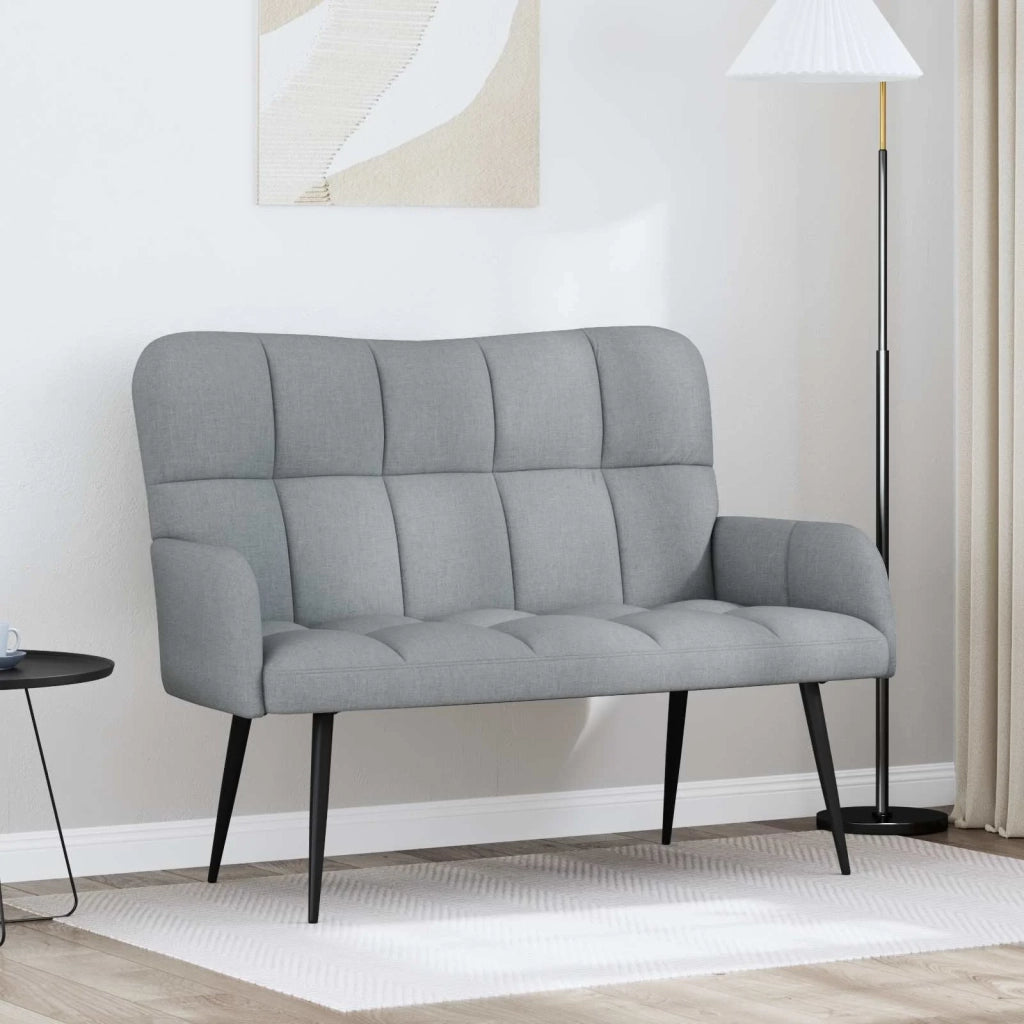 Sofa a Due Posti Grigio chiaro 115 x 61 x 87 cm Tessuto 42028929