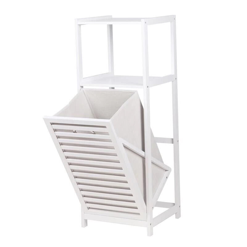 MAURY'S MOBILE PORTA BIANCHERIA IN LEGNO 36 X 33 X H98 CM BIANCO