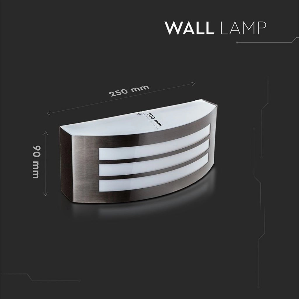 Lampada LED da Muro Arrotondata con Portalampada E27 (Max 15W) Colore Grigio IP44