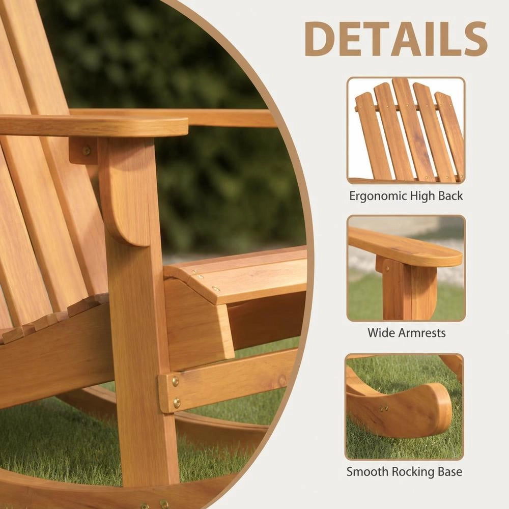 Adirondack Rocking Chair, Solid Acacia Wood