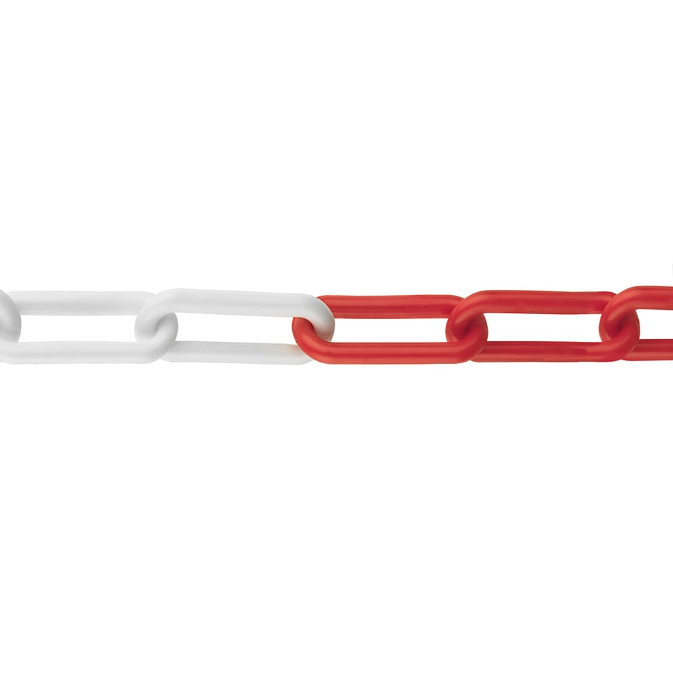 Catena in plastica Ã˜ 6 mm. bianco - rosso 30 mt.