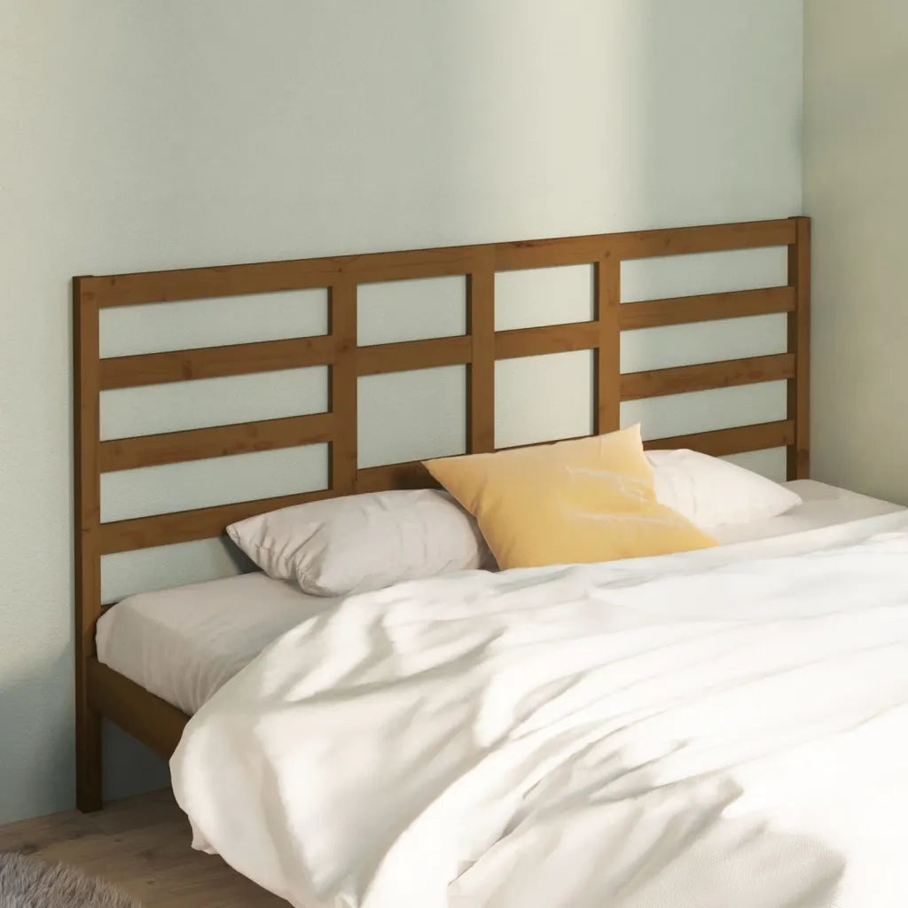 Testiera per Letto-Testata-Testiera Decorativa ambra 206x4x104 cm in Legno Massello di Pino