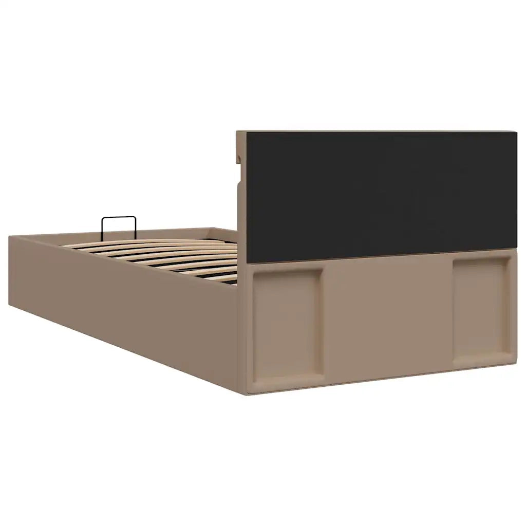 Giroletto Idraulico con LED-Struttura Letto Cappuccino Similpelle 90x200 cm