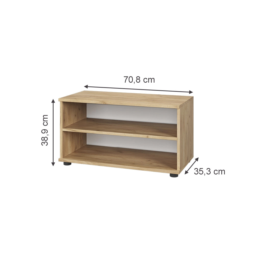 Vicco Scaffale Quercia dorata/bianco 70.8 x 38.9 cm con 2 scomparti