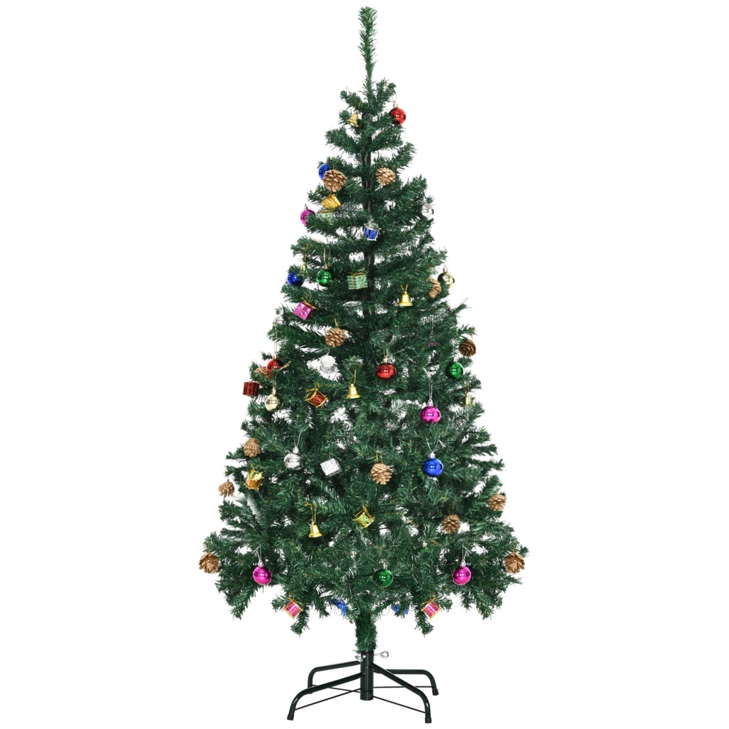 Albero di Natale Artificiale 150 cm ¨C Minimal ¨C Verde con decorazioni