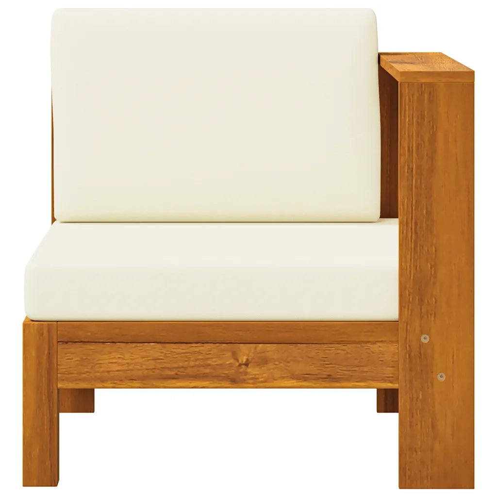 Divano Centrale con 1 Bracciolo Bianco Crema Massello d'Acacia