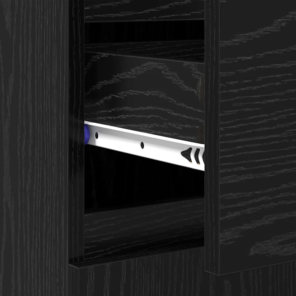 Credenza | Madia | Buffet da pranzo | Armadio da pranzo Rovere Nero 60 x 35 x 70 cm Legno multistrato