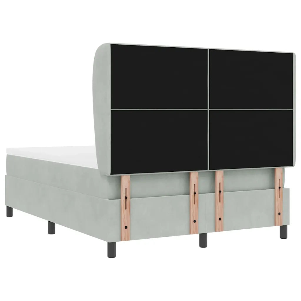Letto a molle con materasso Grigio chiaro 200 x 160 cm Velluto 3340934