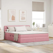 Letto con Contenitore con materasso Rosa 180 x 200 cm Velluto 3370838