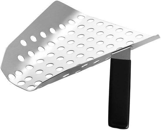 Spazzola per Popcorn in Acciaio Inossidabile - Spatola per Patatine/Ice Cream - Manico Ergonomico - Maniglia Rimovibile - Fori per Eccesso di Liquido - Ideale per Casa e Eventi - Spazzola