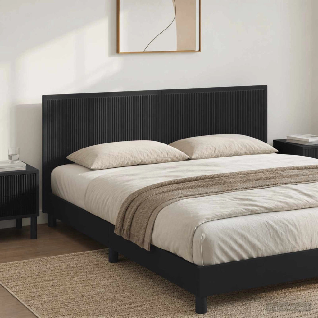 Testiera da Muro EDE Nero Legno ingegnerizzato 896046