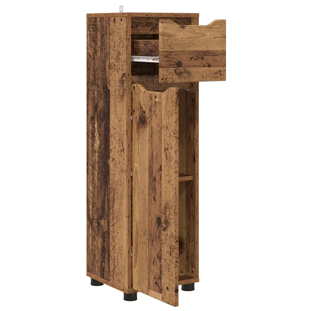 Mobile da Bagno | Armadio da bagno con cassetto Legno vecchio 30,5 x 30 x 101 cm