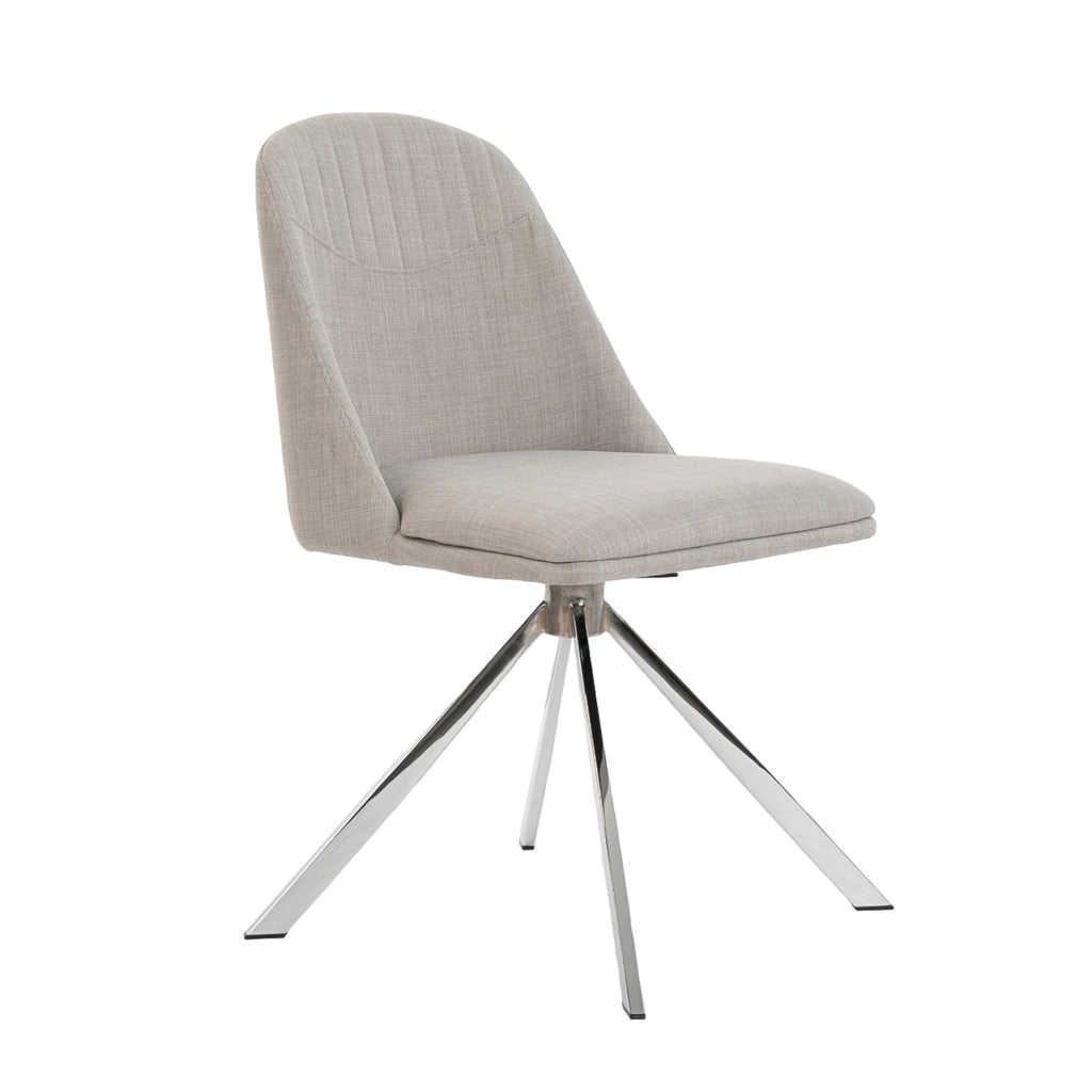 Sedia girevole in tessuto grigio