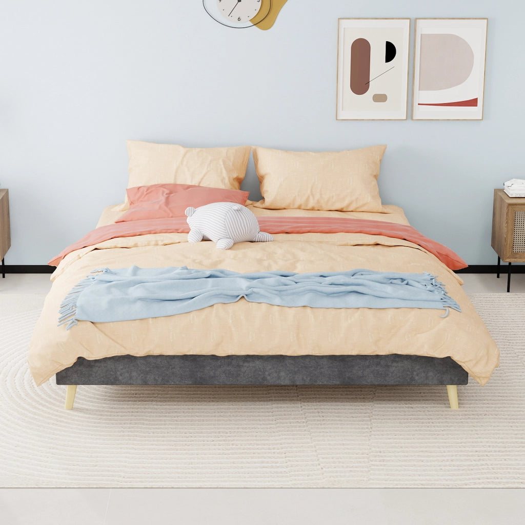 letto telaio grigio velluto olandese 160 x 200 cm