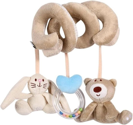 Decorazione per lettino con spirale per bambini, rammella per giocattoli, copertura per lettino, decorazione per lettino con spirale, modello: ZD-001, materiale: tessuto, colore: multicolore, dimensioni: 50x50 cm, peso: 0,2 kg.