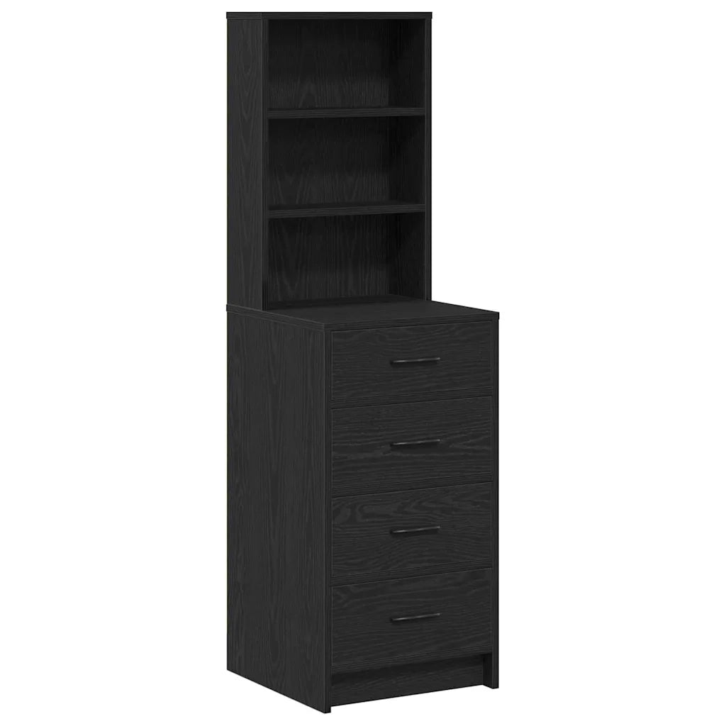 Credenza | Madia | Buffet da pranzo | Armadio da pranzo Rovere nero 40 x 41 x 135 cm Legno multistrato